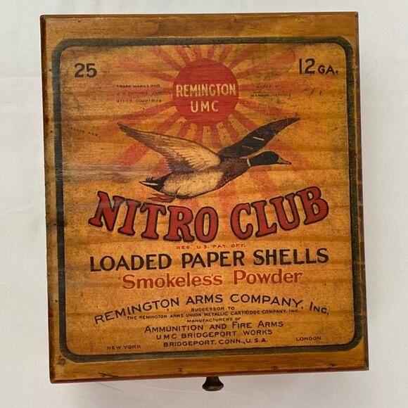 Vintage Editions Remington Nitro Club Loaded Paper Shells Smokeless Powder Box - Picture 2 of 11